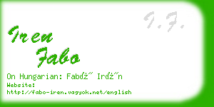 iren fabo business card